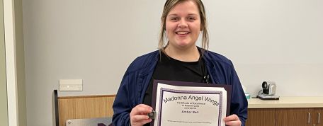 Madonna nurse aide honored with Angel Wings award